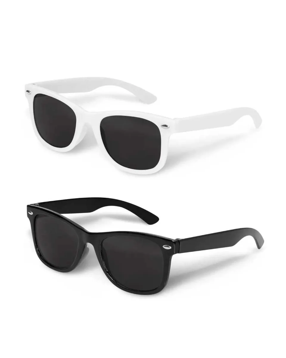 Product photo of white and black sunglasses in the giveaway style