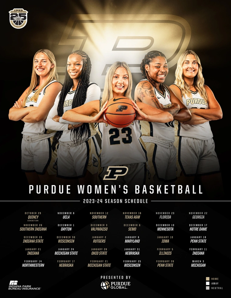 Purdue women's basketball schedule poster