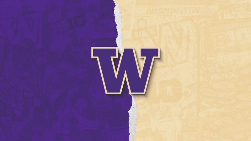 Purple and gold W graphic