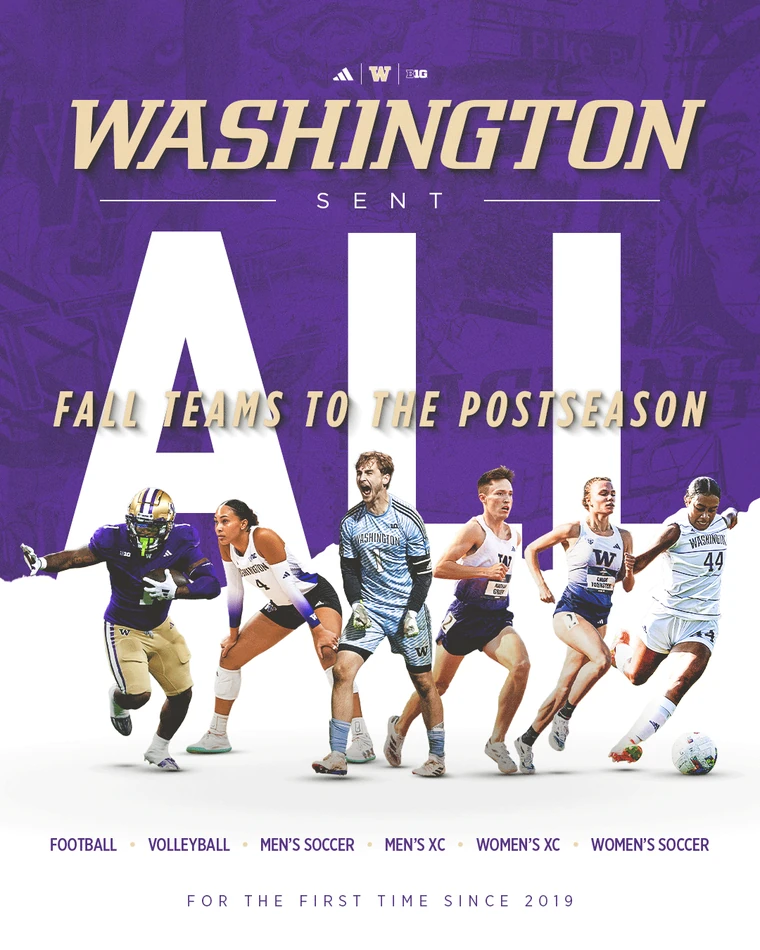 Washington sent all fall teams to the postseason graphic