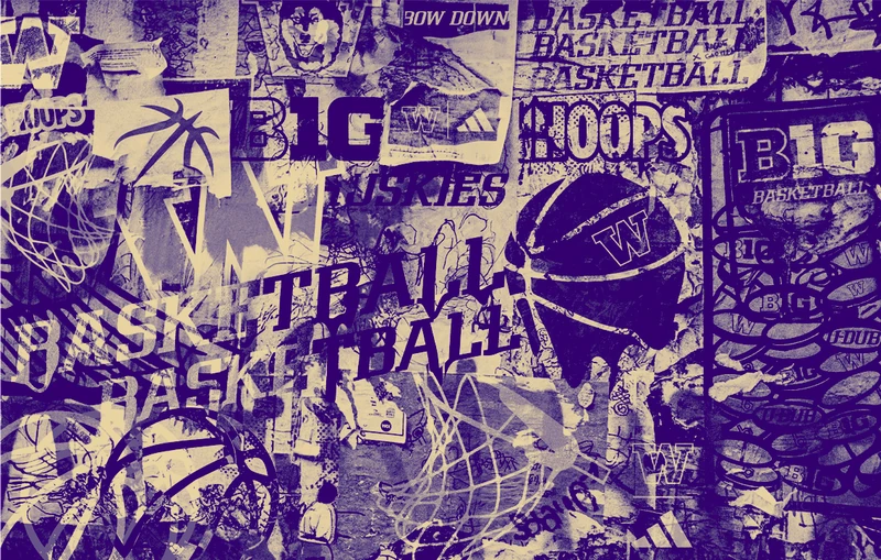 Basketball collage wall