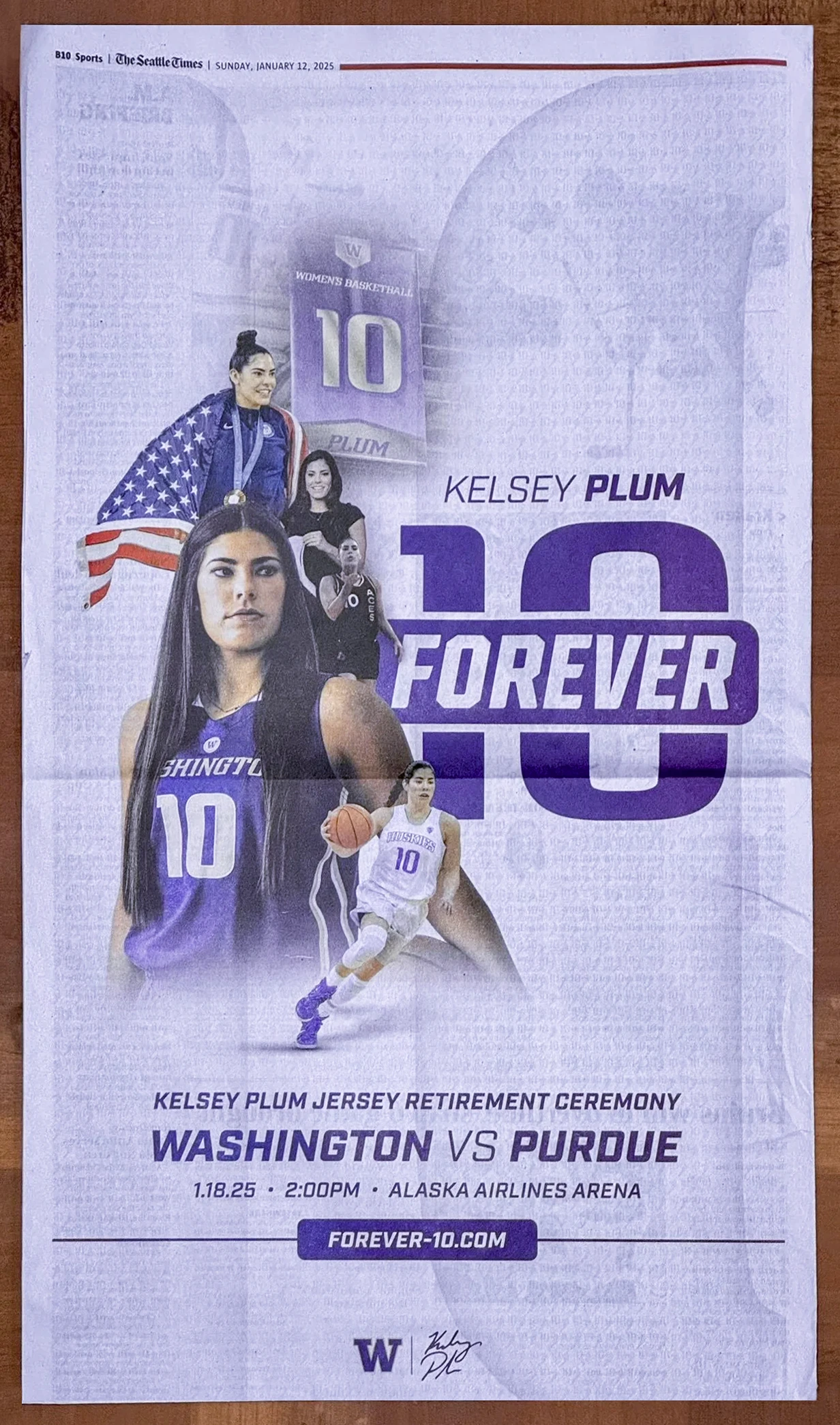 Full-page Forever 10 takeover in the Seattle Times Sunday sports section