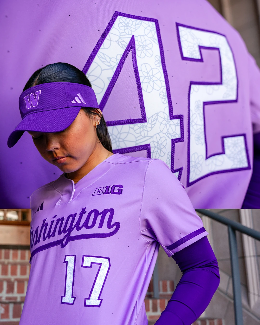 Player in the lavender cherry blossom uniform
